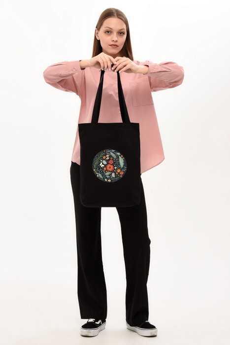 Zoozie Bags Bolso Tote 1467 Negro de Algodón 35 x 40 x 8 cm
